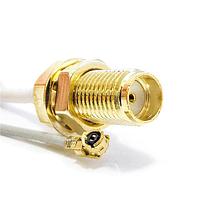 Siretta ASMG015X113S17 ການປະກອບສາຍ RF 150MM uFL ເຖິງ SMA ຜູ້ຍິງ BULKHEAD ສາຍ 1.13 MM