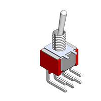 Dailywell 1MD1T1B1M6QES ສະຫນັບສະຫນູນ Toggle DPDT switch on-on ແບບມຸມຂວາ PC thru-hole
