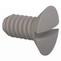 Essentra Components 50M020040L004 ສະກຣູຫຼັກມີລູກປຸ່ມຊ່ອງສະເລັດ 90 Slotted CSK Screw, M2 X .4 Thread, 4mm Lg