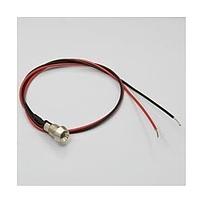 BIVAR MPR5GD24VW3-ER ຕົວຊີ້ວັດ LED ຕິດຕັ້ງບົດບາດ Panel Mount LED Assembly, 5 mm Green LED ພ້ອມເລນສແບບກະຈາຍແສງ, ສາຍສີ 3 ນິ້ວ, ບໍ່ມີຕົວເຊື່ອມ