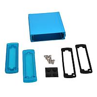 Bud Industries EXN-23354-BLP ກະບອງປິດ PCB ອະລູມິເນຍອອກແບບດີດຊອດ ສີຟ້າ ມີຝາປົກພລາສຕິກ (1.4 X 4.5 X 4.7 ນິ້ວ)