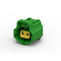 AMP Connectors - TE Connectivity 2822365-3 ຮາວຊິ້ງ EJ-2 DBL LOCK PLUG 2P ASSY D ສີຂຽວດຳ