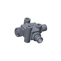 Amphenol LTW TA-A08M-A08M-A08F-01 ຕົວເຊື່ອມຕໍ່ມີຮູບວົງກົມ T-Adapter Circular Metric Connector, T Adaptor, ເຫຼັກ, A Coding, 2A, 08 ພິນ, (ສ່ວນທ້າຍ 1) ຜູ້ຊາຍ ຜູ້ຊາຍ, (ສ່ວນທ້າຍ 2) ຜູ້ຊາຍ ຜູ້ຊາຍ, (ສ່ວນທ້າຍ 3) ຜູ້ຍິງ ຜູ້ຍິງ, ການດັບສະບັບດ້ວຍການສະກັດ, IP68 Mated