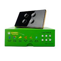 HUNONIC HNPRE04CD BLE Premium Touch Switch 4 ປຸ່ມສີ່ຫລ່ຽມ (Black)