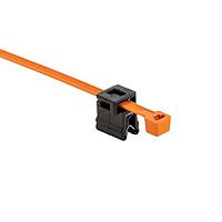 HellermannTyton 156-04051 ສາຍຜັດສາຍສອງຊຸດ Cable Ties 2-Piece Cable Tie & Edge Clip, 8.0"L, EC4B, 1 - 3 mm Panel, 50lb, PA66HIRHS/PA66HIRHSUV, OG/BK,500/pkg