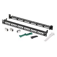 Panduit CP24WSBBK6TGBL ແຖບຢືບແລະຕູ້ແຖບ 24-ພອດ Mod Shielded Patch Panel wit