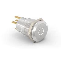 Alcoswitch - TE Connectivity 2213766-2 ປຸ່ມກົດສະຫນອງ AV19 SPM 0.4VA ໄຟ LED ພະລັງງານ ຂາວ 12V