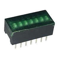 CTS Electronic Components 208-7ST ສະຫນັບ DIP ສະຫນັບ DIP/SIP, SPST, ຕົວກະທົບສະໄລດ, 7 ຕຳແໜ່ງ, ຜ່ານຮູ, ດ້ານລຸ່ມ ແລະ ປິດສາຍ, ທູບ, ປິດ