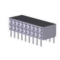 AMP Connectors - TE Connectivity 1-5535512-6 ຮອບຮອງ RECEPT 18POS .100 R/A DUAL