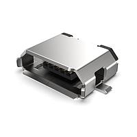 GCT (Global Connector Technology) USB3100-30-A ຂໍ້ຕໍ່ Micro USB ປະເພດ B Micro B Skt, ຕິດຕັ້ງດ້ານບູດ (ກັບຄືນ), SMT, R/A, 30u", ບໍ່ມີ Peg, T&R