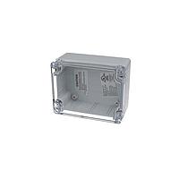 Bud Industries PN-1323-C ກະຕ່າກົງກັບອິເລັກທຣິກ IP65 NEMA 4X ມີຝາປະກອບຊັດເຈນ (4.5 X 3.5 X 2.2 ນິ້ວ)