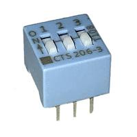 CTS Electronic Components 206-3 ສະຫນັບ DIP SPST 3 ສ່ວນສະຫນັບ