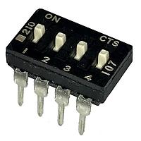 CTS Electronic Components 210-4ES ສະຫນັບ DIP 4 ຕໍ່. ຄວາມສູງພິເສດ. ການປິດທ້າຍ