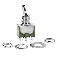 NKK Switches M2012S3A1W01 ສະຫນັບສະຫນູນ Toggle ON-ON .256 BAT 1/4" BUSHING SOLDER LUG