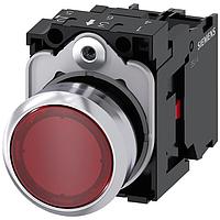 SIEMENS 3SU11560AB201CA0 ປຸ່ມກົດສະແດງແສງ ILLUMINATED PUSHBUTTON, MOM, ແດງ, FLUSH