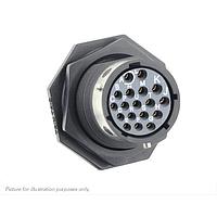 Eaton Souriau-Sunbank UTGX714D18SY ຮອບຮອງ Jam nut receptacle, ບໍ່ມີ backshell, ມີ 18 ຕິດຕໍ່ PCB ຍິງ, IP68/69K ໃນສະພາບບໍ່ໄດ້ຕ້ອງການ, ການກຳນົດກະແຈ Y