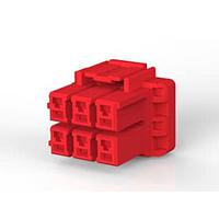 AMP Connectors - TE Connectivity 1-1376393-2 ຕົວເຊື່ອມຕໍ່ລົດຍນຕະຫລາດ 5MM POWER KEY 6P PLUG HSG ແດງ