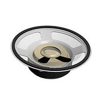 Same Sky (formerly CUI Devices) GF0571M ລະເບີດສຽງໄຟຟ້າອິເລັກໂຕຣແມກເນຕິກ, ຮູບກົງ 57 ມມ, ລຶບລຶບ 18.5 ມມ, PET, ferrite, 250 mW, 8 Ω, 480 Hz, solder eyelets