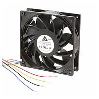 Delta Electronics, Inc. THB1448AE ພັງລົມ Axial DC Axial, 140x140x38mm, 48VDC, 326CFM, 52.8W, 66.8dBA, Ball, Wire, Tach/PWM