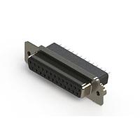 EDAC 628-025-221-552 Standard Card Edge Connectors 628 Series vertical D-Sub plug connector with 25 socket type contacts that have gold flash plating. The contacts have .125" (3.18mm) to .165" (4.20mm) long P.C.B tails and the insulator is high temp' rated.The body is high profile metal and the flang