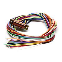 ITT Cannon M83513/04-G03C ຕູ້ປະສົມສາຍສື່ Micro D ປະກອບເຫຼັກ - ຊ່ອງຫວ່າງ 0.050 ນິ້ວ, ຕູ້ປະສົມ, ຕູ້ປະສົມ 51 ຕິດຕໍ່, ການບັນດາດສາຍ 18 ນິ້ວ, #26AWG ຕາມ MIL-W-22759/11-26, ສີລະບຸຕາມ MIL-STD-681, ລະບົບ 1, 10 ສີຊ້ຳກັນ