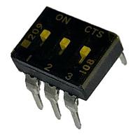 CTS Electronic Components 209-3LPST ສະຫນັບ DIP SPST 3 ສ່ວນສະຫນັບ