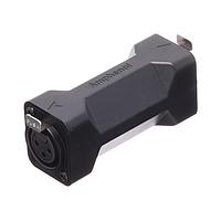 Amphenol Audio AC3F3FDW ອາເດັດເຕີຣ໌ 3 ໂພນ XLR ຜູ້ຍິງເປັນຜູ້ຍິງ Blank D Shell In-line Adapter Pre-wired Black Finish