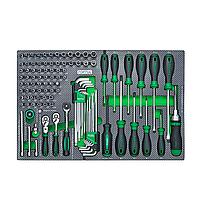 TOPTUL GEDB431 1/4" DR. ເຕົ້າສຽບ Flank, Key Wrench &amp; Screwdriver Set (114 pcs)