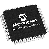 Microchip Technology dsPIC33AK32MC106T-E/PT ຕົວຄວບຄຸມສັນຍານດິຈິຕອນ Single-Core dsPIC33A, FPU, 200MHz, 32K Flash, 8K RAM, MC-PWM, 12-bit ADCs, Op Amps, Comp.