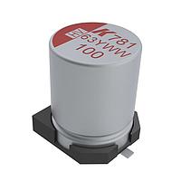 KEMET A781MS277M1VLAS022 ອາລູມິນຽມ ໄຮບຣິດ ໂປລິເມີ ຄາປາຊິເຕີ 35Vol 270uF SMD 2KHr ESR=22 mOhms AECQ200