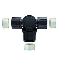 HellermannTyton 166-90171 ອຸປະກອນປ້ອງກັນສາຍສະເພາະ HelaGuard ບໍ່ເປັນເຫລັກ IP68 ຕິດຕັ້ງ, ຕົວເຊື່ອມ T, ຂະໜາດ 1.00" ພາຍໃນ, PA66, ສີດຳ, 2/ຊຸດ