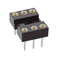 Harwin D2806-42 ເປີດເຟີມ 6P DR IC SOCKET ASSY 2.54MM PITCH