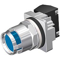 SIEMENS 52PM8G5A ປຸ່ມກົດ PB, CHROME, MOM, ຝາສີຟ້າ, ກະຕ່າຍ, 2POS, NO-NC