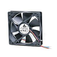 Delta Electronics, Inc. AFC1212D-SP19 ພັງລົມ Tubeaxial, 120x25mm, 12VDC, 89.7CFM, 3.84W, 0.32A, 46dBA, Ball, 4-Leads, Tach/PWM