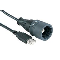Bulgin PXP6040/B/2M00 ການປະກອບສາຍ USB ຈາກ B ໄປ A 2M00