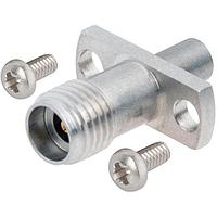 Amphenol SV Microwave 1116-6095 ຕົວແປ RF - ລະຫວ່າງຊຸດ 2.4mm ຍິງ ເຖິງ SMPM ຊາຍ, FD, ຕິດຕັ້ງຟແລນ, 2 ຮູ, ມີດອກເກັບ