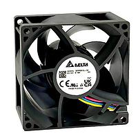 Delta Electronics, Inc. QFR0812LJ-00P0 ພັງລົມ Axial DC Axial, 80x80x25.4mm, 12VDC, 33.5CFM, 1.2W, 31.5dBA, 3150RPM, Tach/PWM