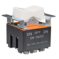 NKK Switches SW3833 ສະຫນັບສະຫນູນ Rocker 3PDT ON-OFF-ON 30A