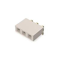 GCT (Global Connector Technology) BG302-03-A-L-G ປຸ່ມຊ່ອງ 3w, 2.54mm Pth Socket, SIL, TH, Horiz, GF, LCP Natural, ກ່ອງ