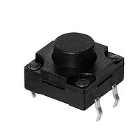 Same Sky (formerly CUI Devices) TS15-1212-70-BK-160-SCR-D ສະວິດທ໌ທັດຕິລ 12 x 12 mm 7 mm 160 gf ສີດຳ ສັ້ນ ປົກຜົນຜ່ານຮູ SPST