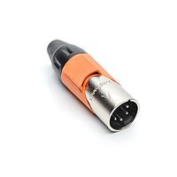 Amphenol Audio AX4M3M-AU ຕົວເຊື່ອມສາຍສະເພາະ 4P PIN M PLUG GLD W ORG MRK SLEEVE