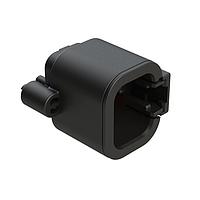 Amphenol SINE Systems ATP04-4P-BM02 Connectors 4 Position, PCB Receptacle, Pin, Board Mount, 180  Straight, Snap-Fit, Gold Contact Plated, Potting, Black