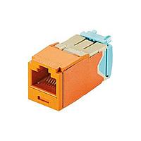 Panduit CJT6X88TGOR ລົດສາຍແລະທາງຜ່ານສາຍ Mini-Com Module, Cat6A, 28/30 AWG, UTP,