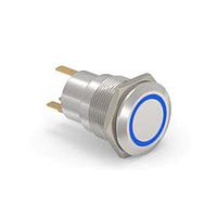 Alcoswitch - TE Connectivity 3-2213764-8 ປຸ່ມກົດສະຫນອງ AV19 SPL 0.4VA FIX RING LED ສີຟ້າ 12V
