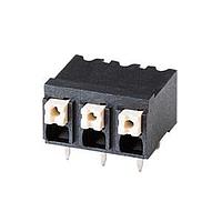 Same Sky (formerly CUI Devices) TBLH10-508-03BK ບລັອກຂໍ້ຕໍ່ຄົງທີ່ບໍ່ມີສະກຣູ, ອຸນຫະພູມສູງ, ຊະໜາມ 5.08 mm, ສີດຳພ້ອມປຸ່ມສີເທົາ