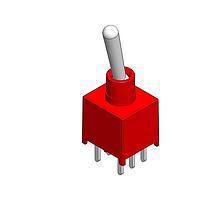 Mountain Switch 108-2AD1T1206-EVX ສະຫນັບສະຫນູນ Toggle Switches DPDT ON-ON PC MOUNT