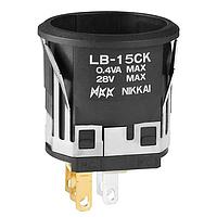 NKK Switches LB15CKG01-E ປຸ່ມກົດສະຫນອງ ON-(ON) ຝາກົດຮອງສີເຫຼືອງຮູບກົງ