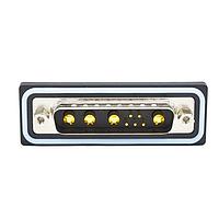 NorComp CDFR9W4113L261 Mixed Contact D-Sub Connectors 9W4 R/A solder M FL 4-40 thrd brkt 20Amp
