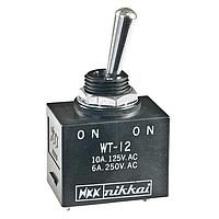 NKK Switches WT12S ສະແກນປິດປົວສິ່ງແວດລ້ອມ Toggles SPDT ON-NONE-ON Solder Lug Pnel Mnt