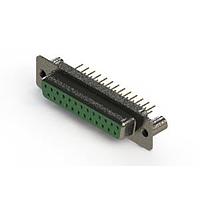 EDAC 628-M25-221-GN3 ຕົວເຊື່ອມ D-Sub - ຕົວເຊື່ອມ D-Sub ປະເພດຄວາມໜາແຮງມາດຕະຖານ ແບບຕັ້ງຕົວຢ່າງຕັດຈັດ